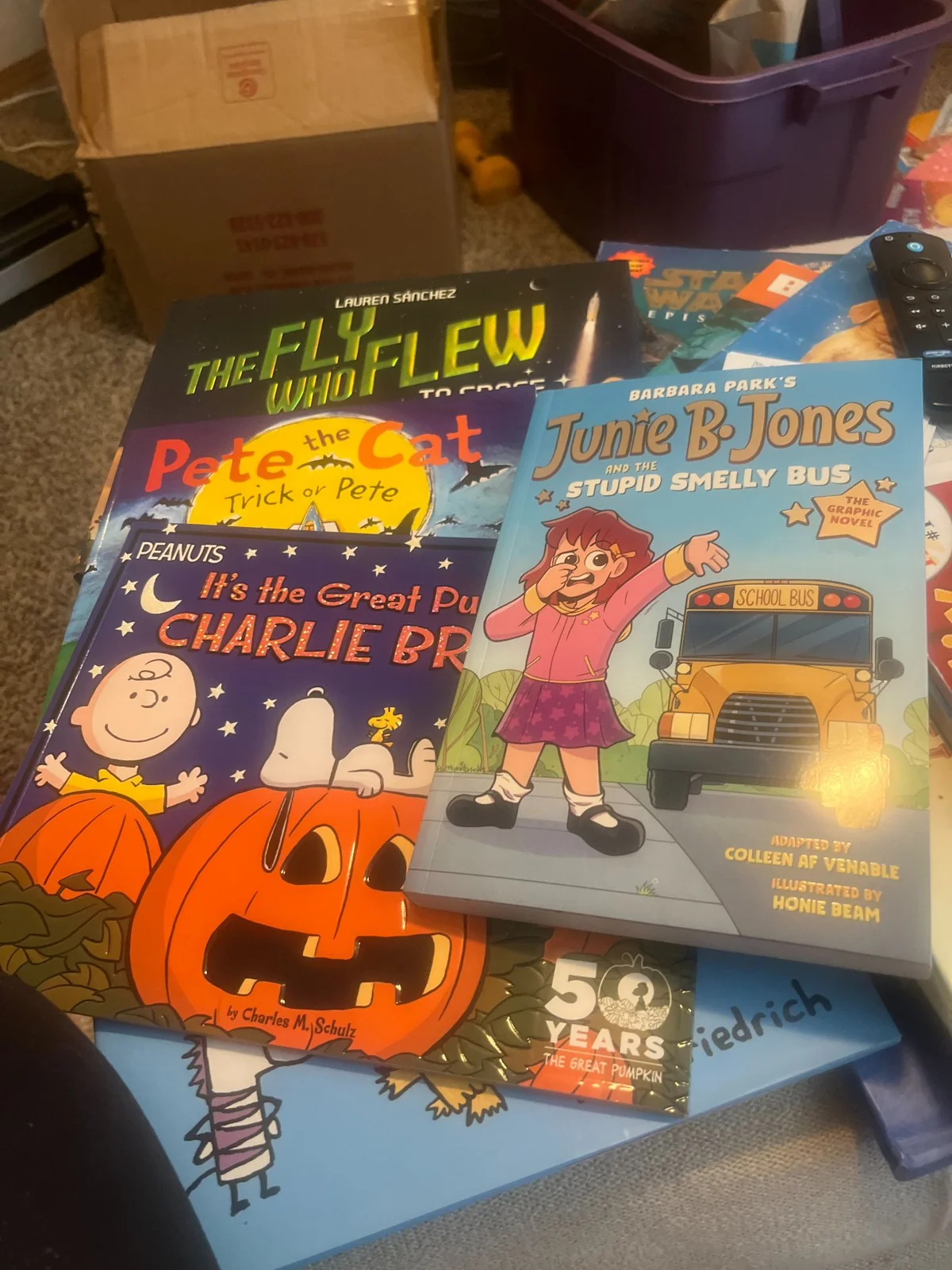 Children’s books with a pumpkin decoration