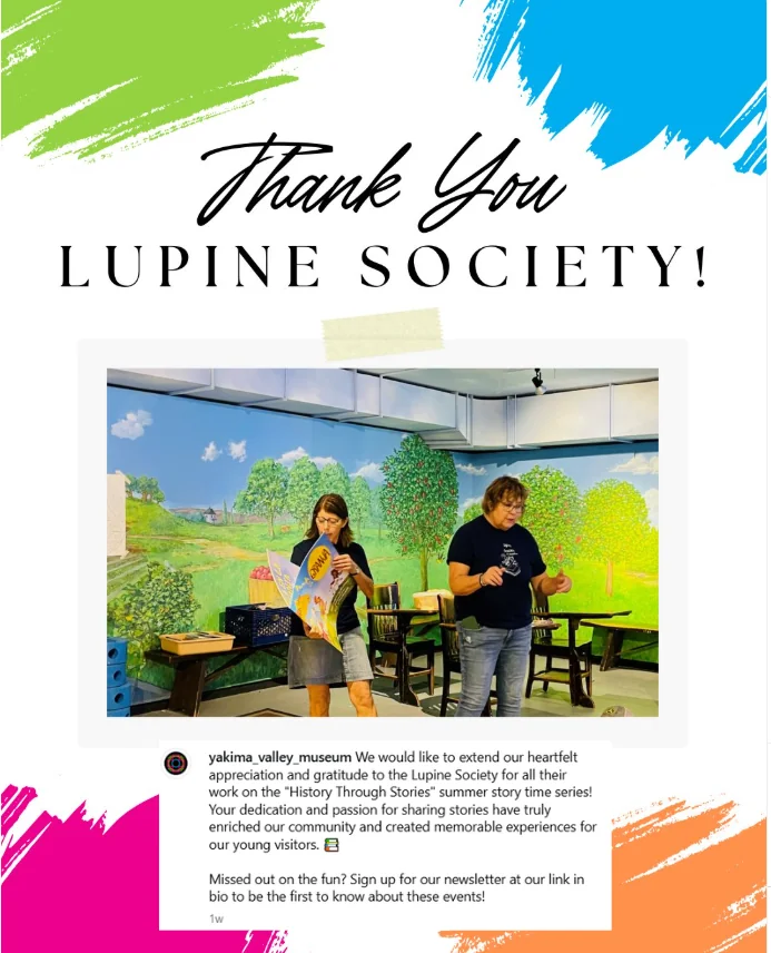 A thank-you card addressed to the Lupine Society